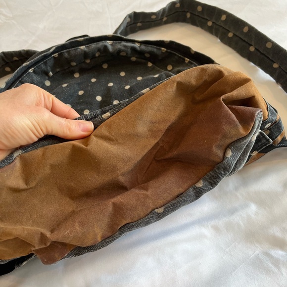 Denim Polka Dot Backpack, Great Condition - Picture 2 of 5